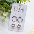 O'Lolly "Parker" Earrings - Gold Hoop w/Clear Stone Dangle